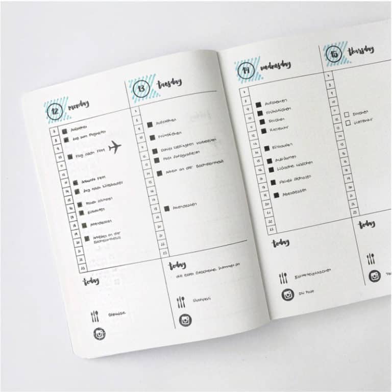 Have a look at these simple and minimalist bullet journal weekly spreads/layout for new ideas! #bulletjournal #bulletjournalweeklylog #bujo