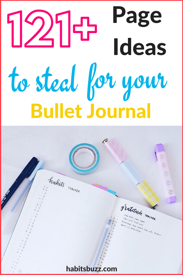 121+ Page Ideas to steal for your Bullet Journal to Organise Your Life