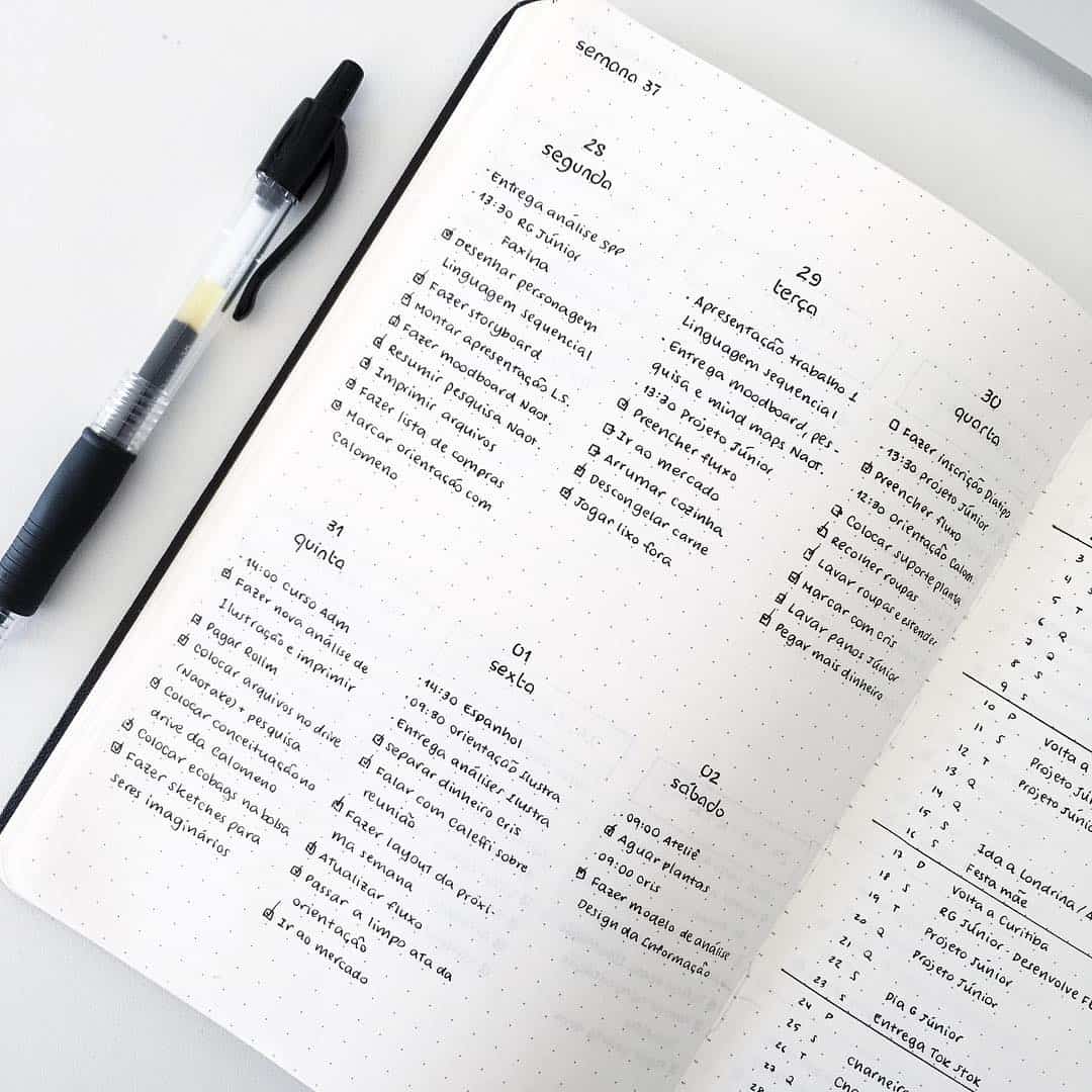 Have a look at these simple and minimalist bullet journal weekly spreads/layout for new ideas! #bulletjournal #bulletjournalweeklylog #bujo