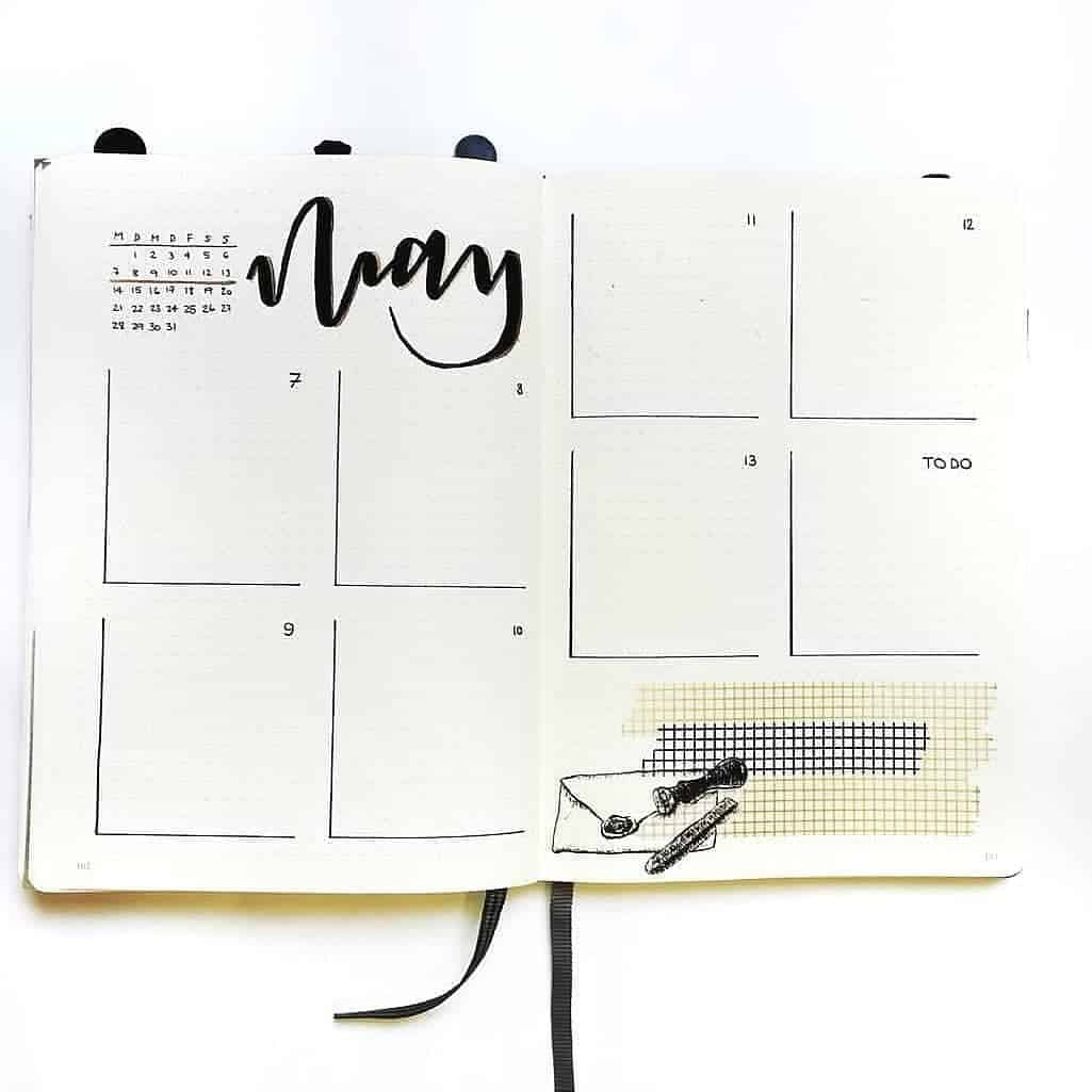 Have a look at these simple and minimalist bullet journal weekly spreads/layout for new ideas! #bulletjournal #bulletjournalweeklylog #bujo