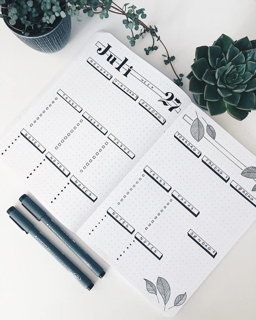 How to get started with minimalist bullet journal spreads