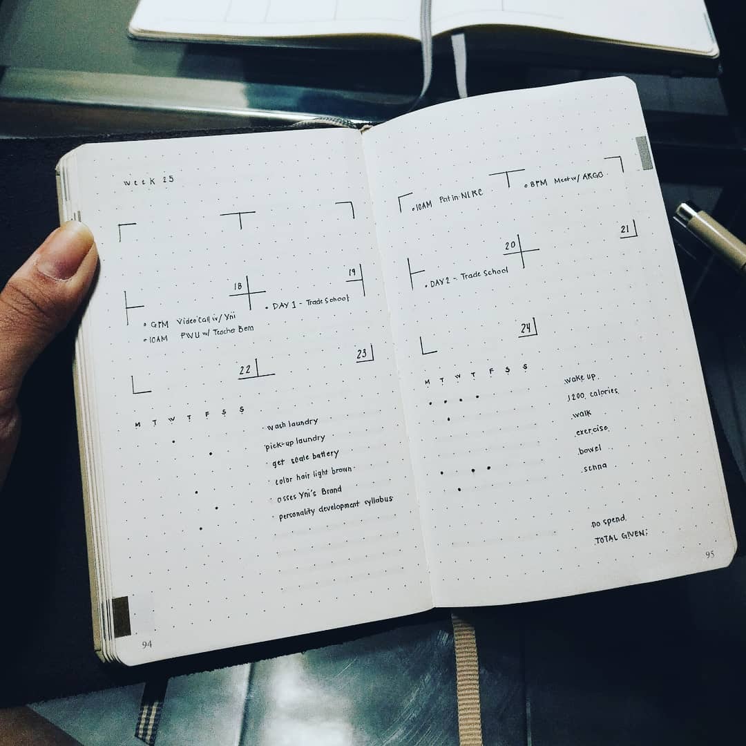 Have a look at these simple and minimalist bullet journal weekly spreads/layout for new ideas! #bulletjournal #bulletjournalweeklylog #bujo