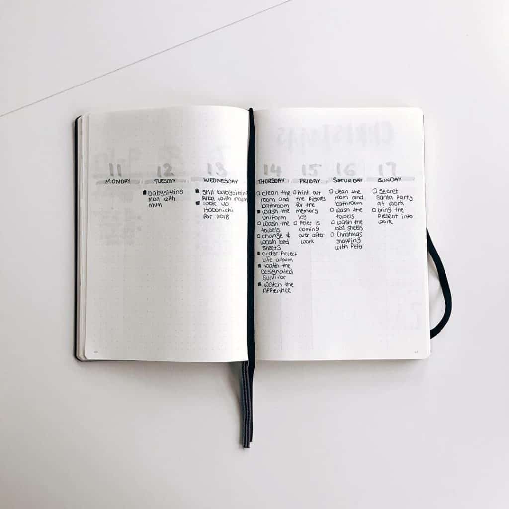 32 Easy Minimalist Bullet Journal Weekly Spreads to Try Right Now