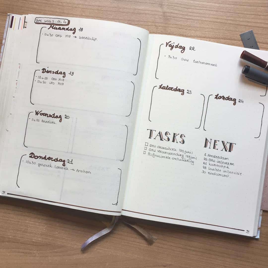 32 Easy Minimalist Bullet Journal Weekly Spreads To Try