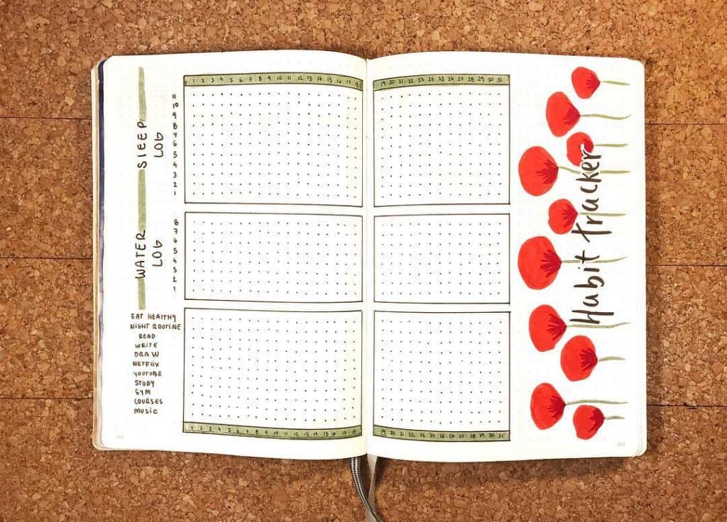 25 stunning habit trackers for your bullet journal #habits #bulletjournal #habittrackers