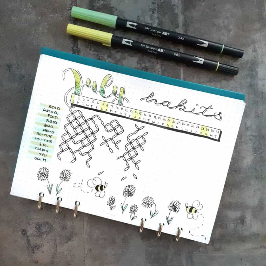 25 habit tracker ideas for your bullet journal #habits #bulletjournal #habittrackers