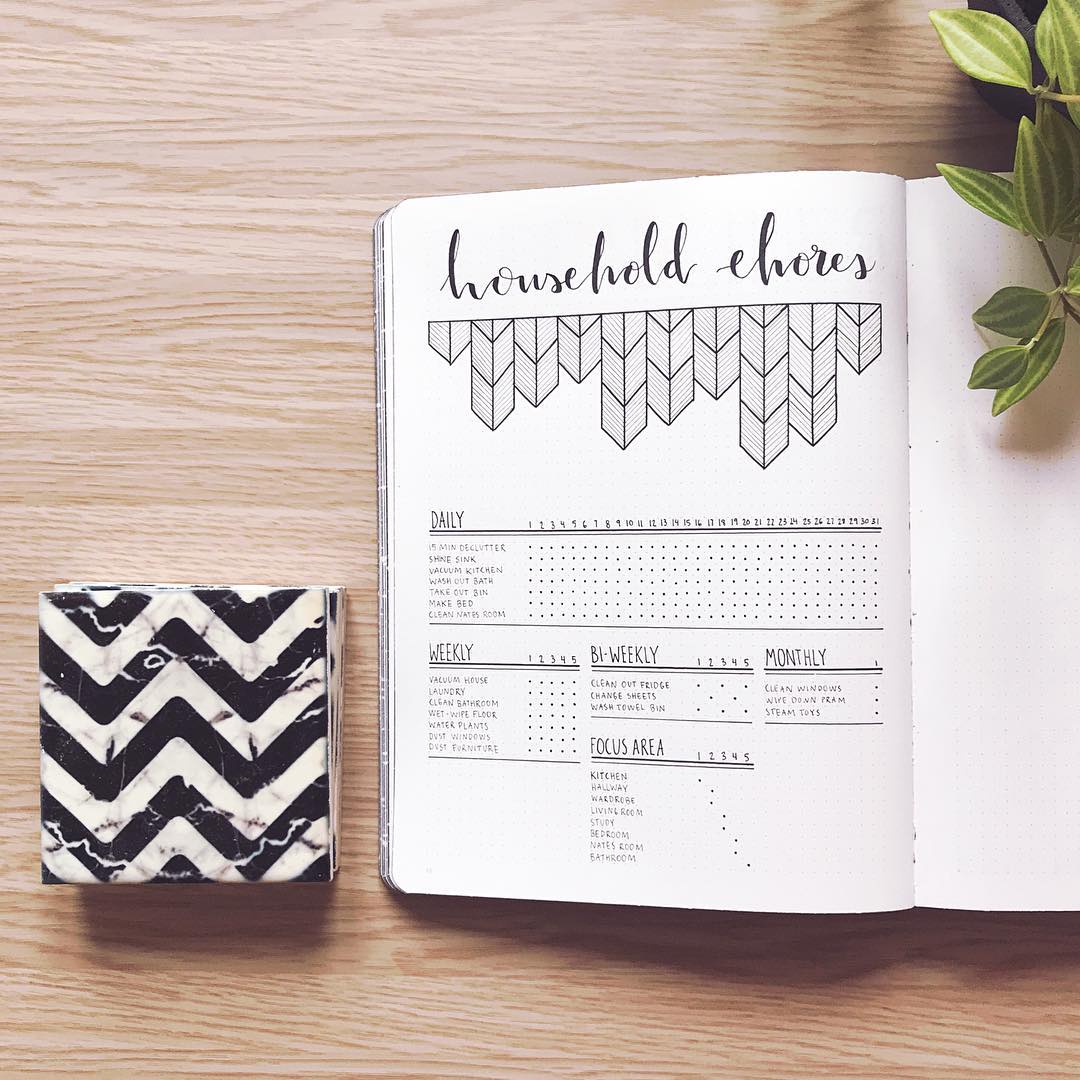 22 bullet journal cleaning schedules to keep your home squeaky clean-monthly tracker