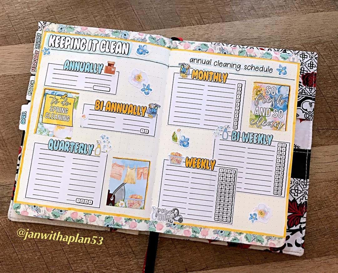 22 bullet journal cleaning trackers to keep your home squeaky clean