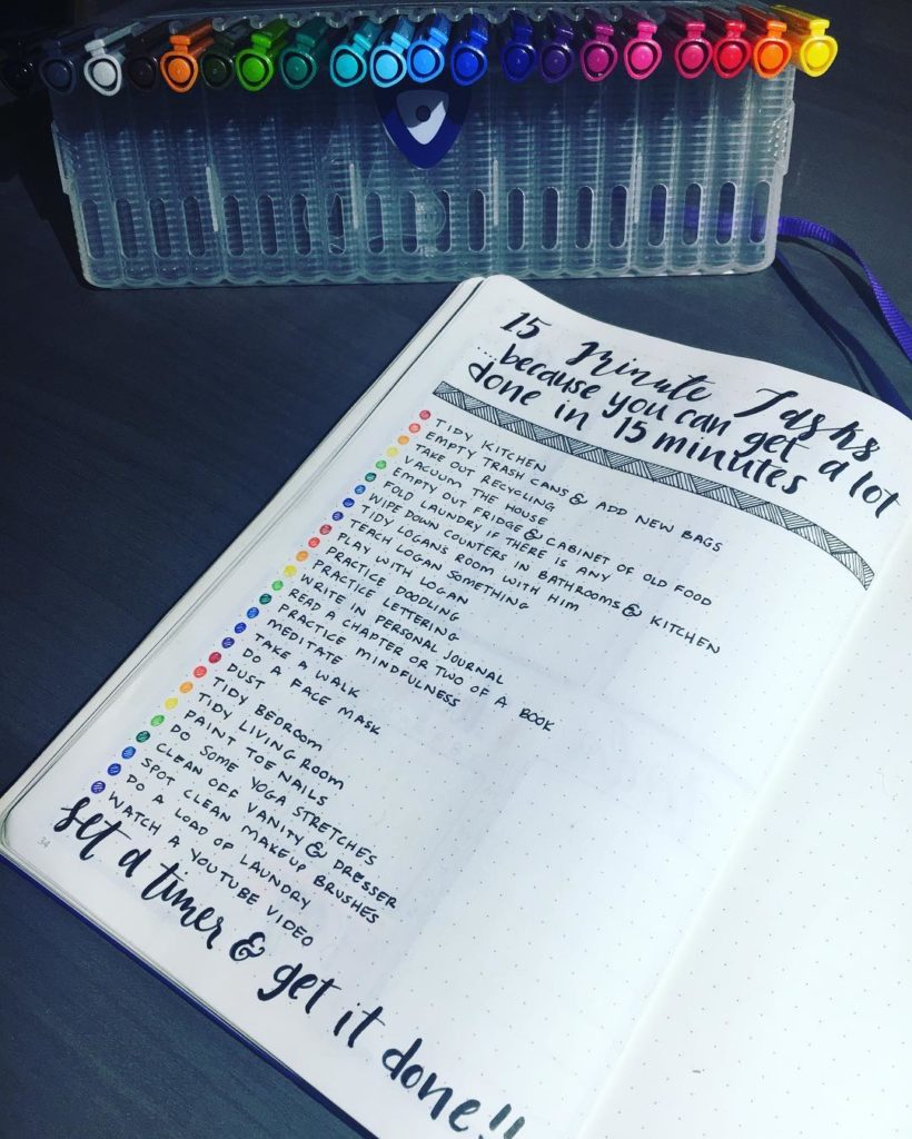 22 bullet journal cleaning trackers layout to keep your home squeaky clean-15 minute tasks