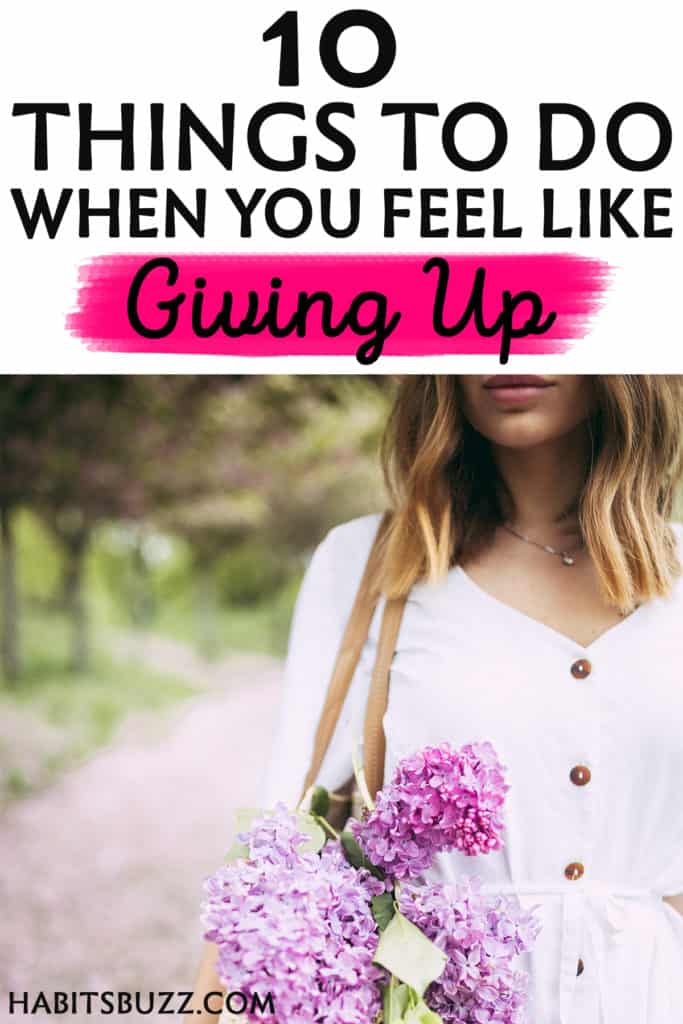 Girl with flowers- what to do when you feel like giving up