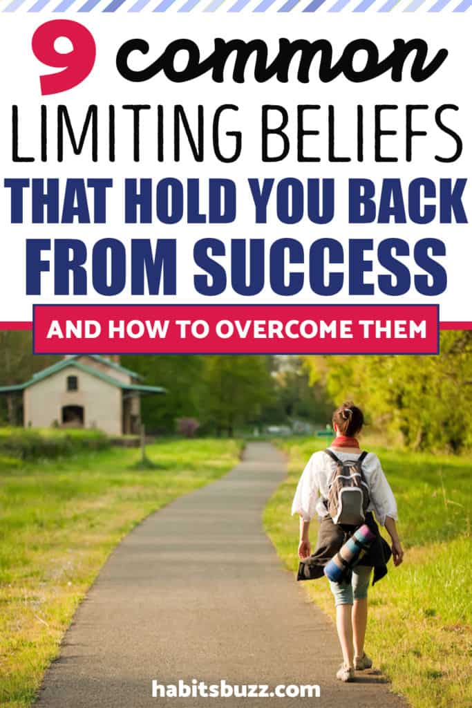 How to overcome limiting beliefs- a woman walking with a backpack