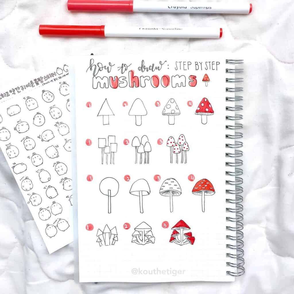 100+ bullet journal step-by-step doodles that anyone can draw