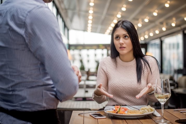  a woman complaining about food