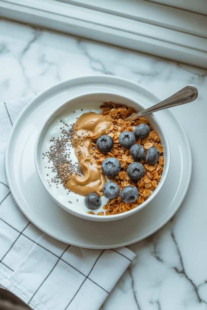 Greek Yogurt & Protein Granola Bowl-breakfast ideas with 30g protein