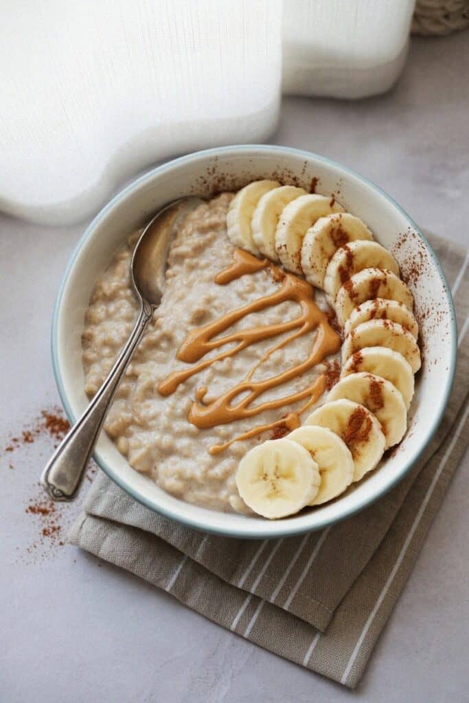High-Protein Banana Oatmeal-breakfast ideas with 30g protein