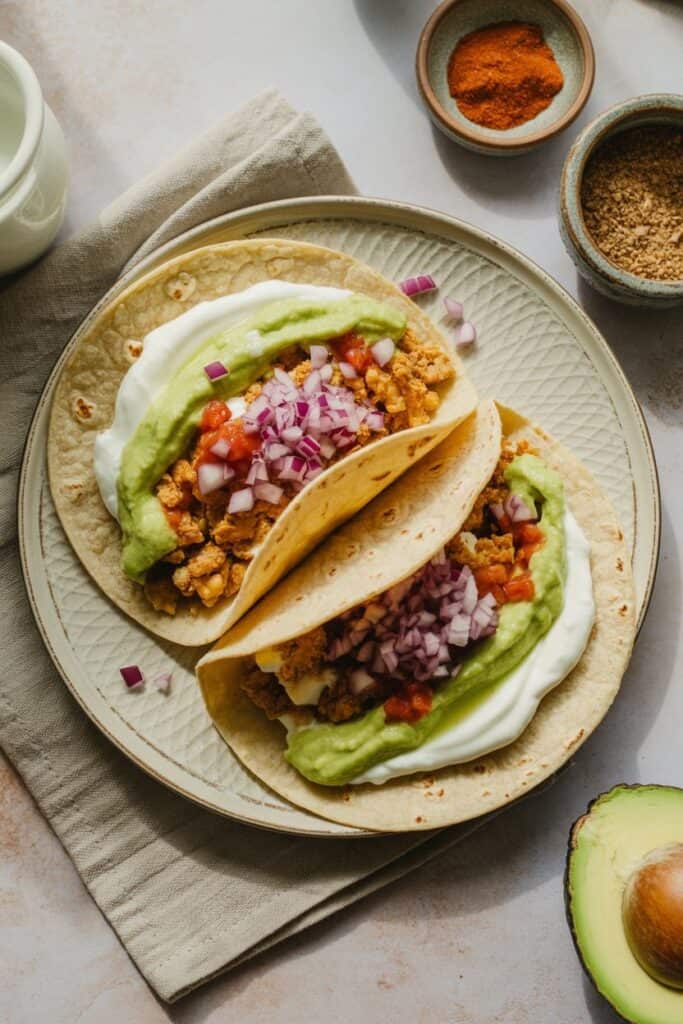 Tempeh Breakfast Tacos-breakfast ideas with 30g protein